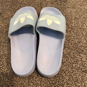 Adidas slip ons baby blue size 7
